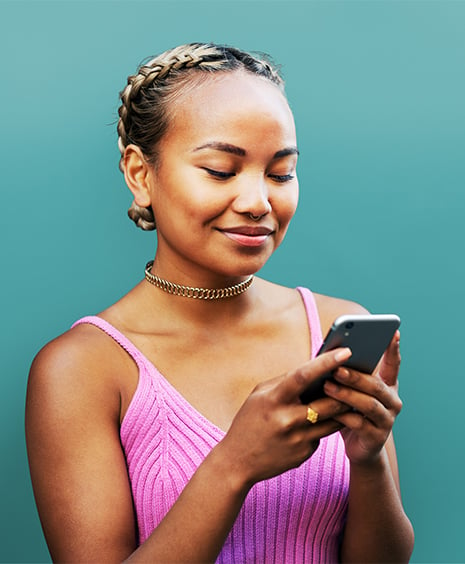 Woman checking cell phone